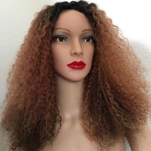 Afro Kinky curly wig Human hair Balayage ombré 20”
